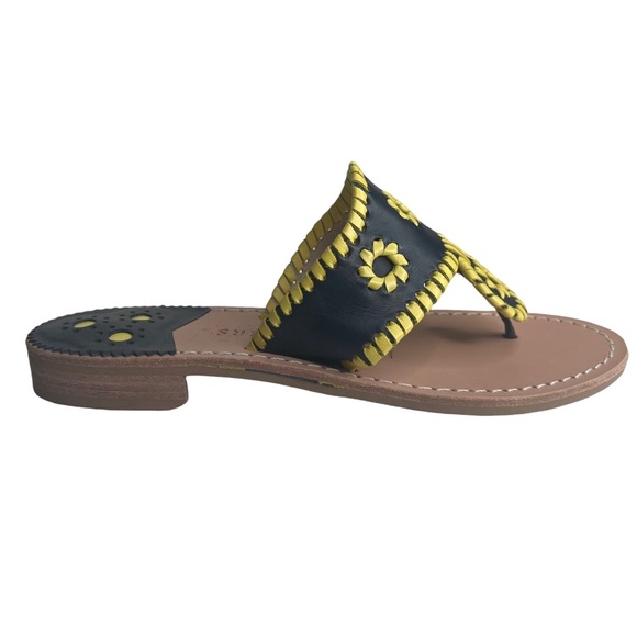 JACK ROGERS Navajo Heritage Jacks Slide Sandals Midnight / Lemon Womens US 5M - Picture 9 of 13